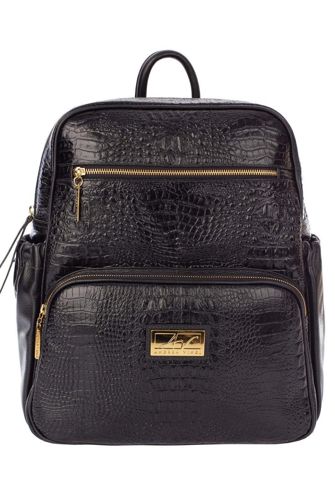 Mochila grande de couro croco Zooey - Enluaze