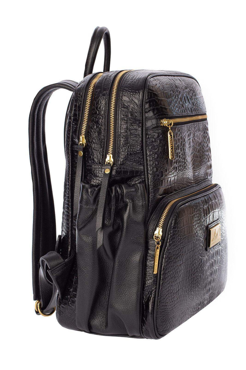 Mochila grande de couro croco Zooey - Enluaze