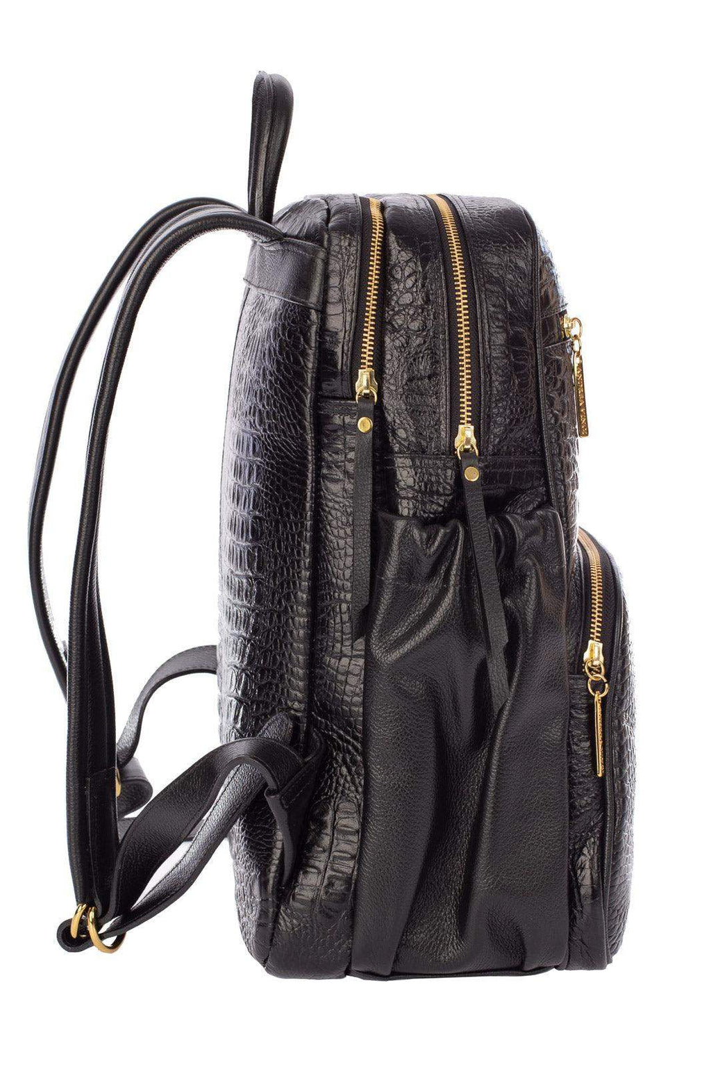 Mochila grande de couro croco Zooey - Enluaze