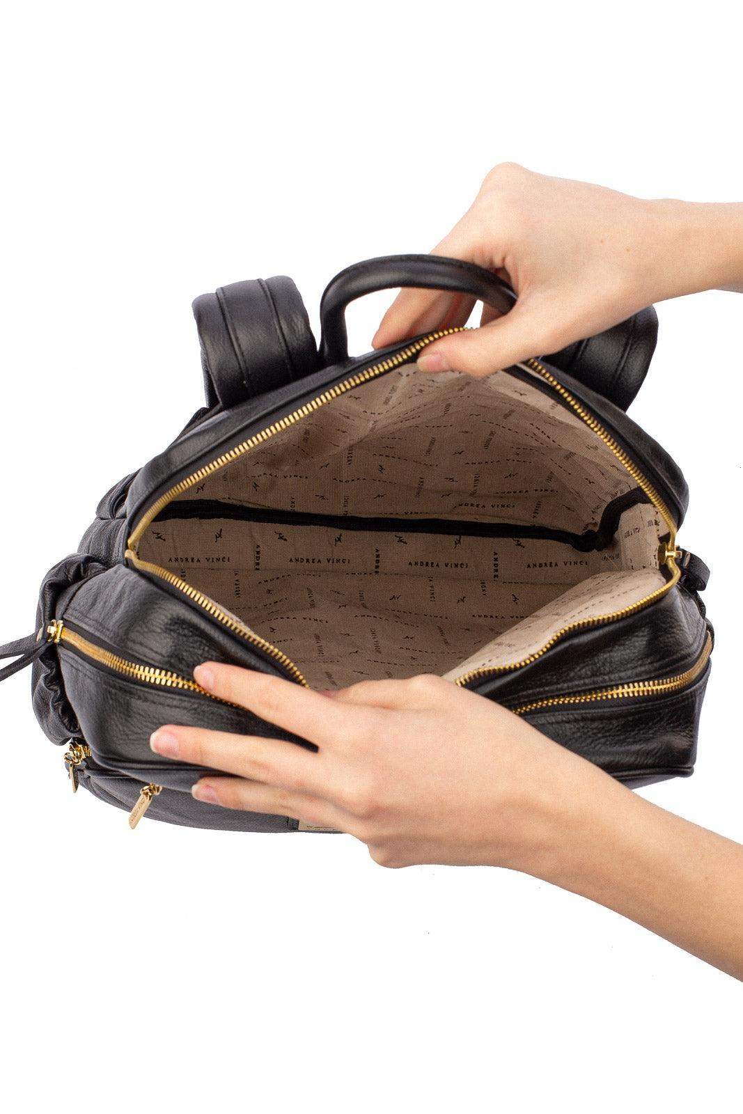 Mochila grande de couro liso Zooey - Enluaze