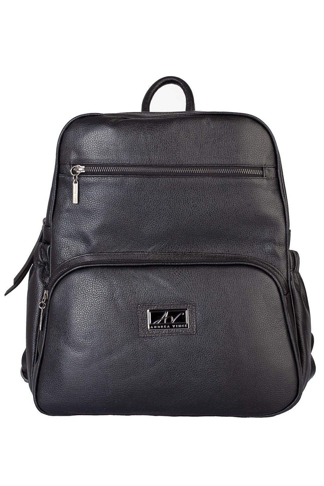 Mochila grande de couro liso metais grafite Zooey - Enluaze