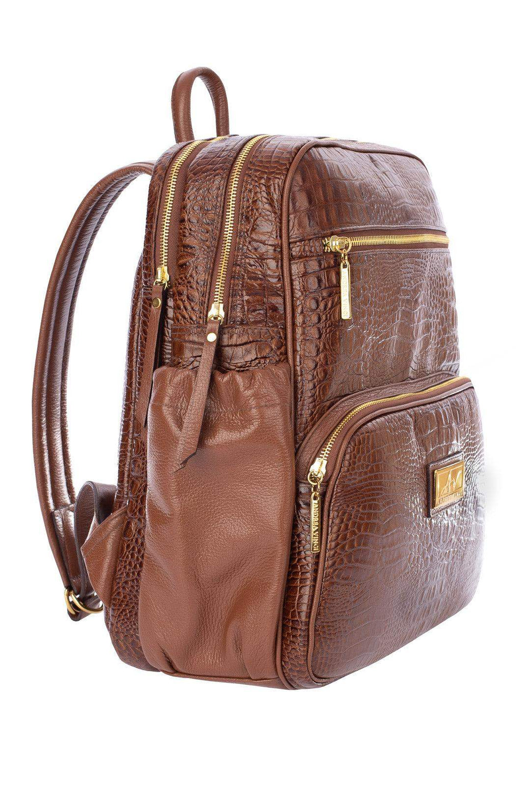 Mochila grande de couro croco Zooey - Enluaze
