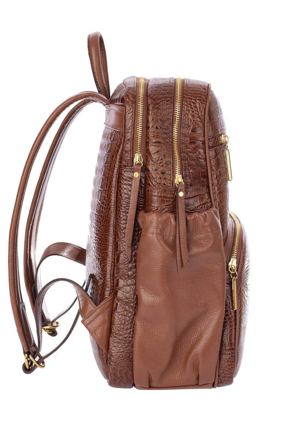 Mochila grande de couro croco Zooey - Enluaze