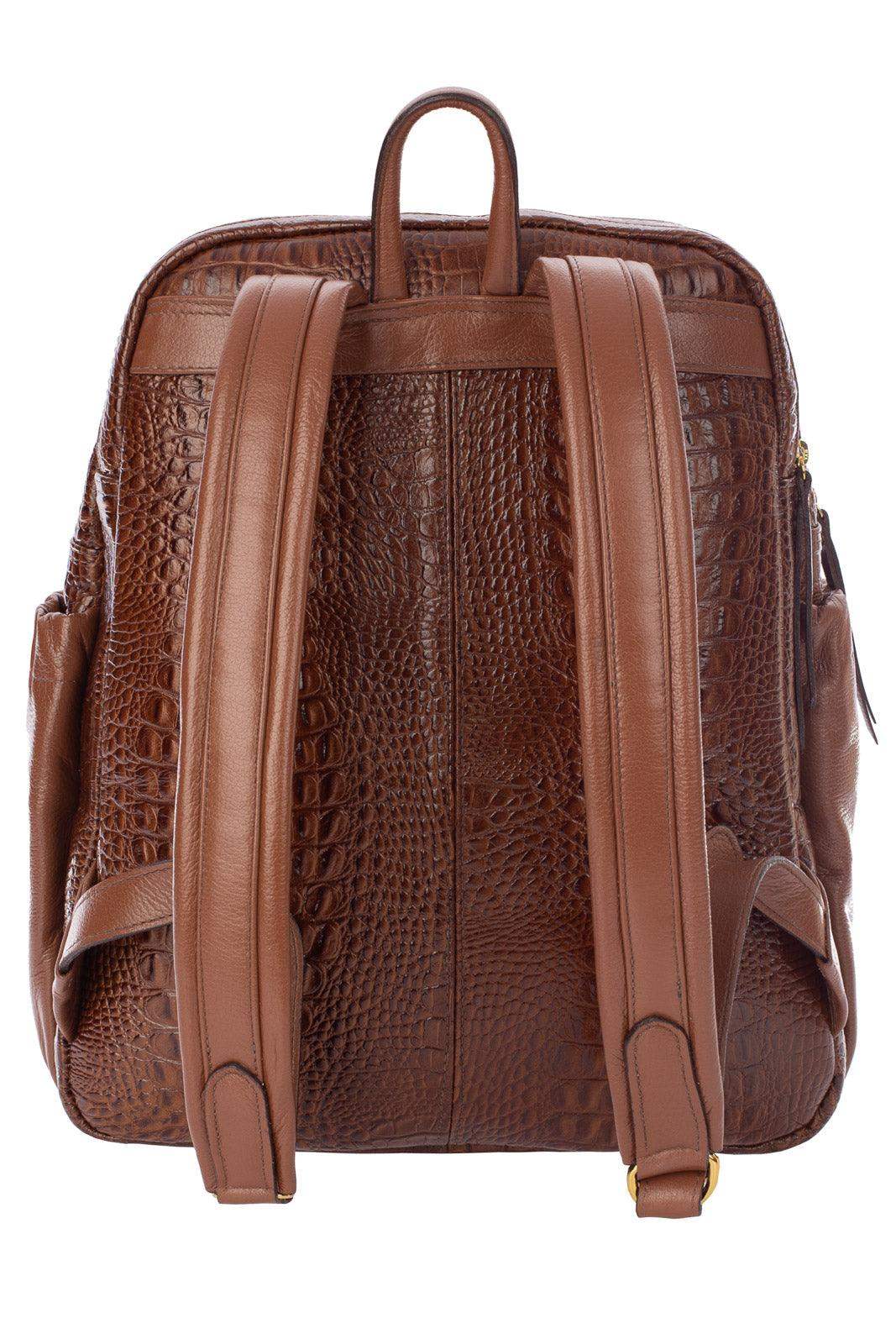 Mochila grande de couro croco Zooey - Enluaze