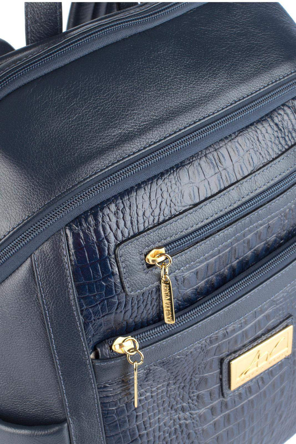 Mochila grande de couro croco Marcela - Enluaze