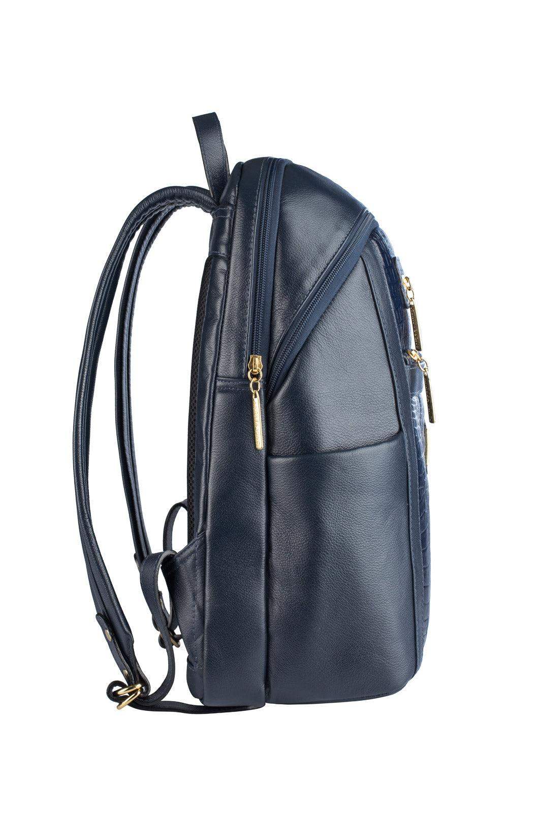 Mochila grande de couro croco Marcela - Enluaze