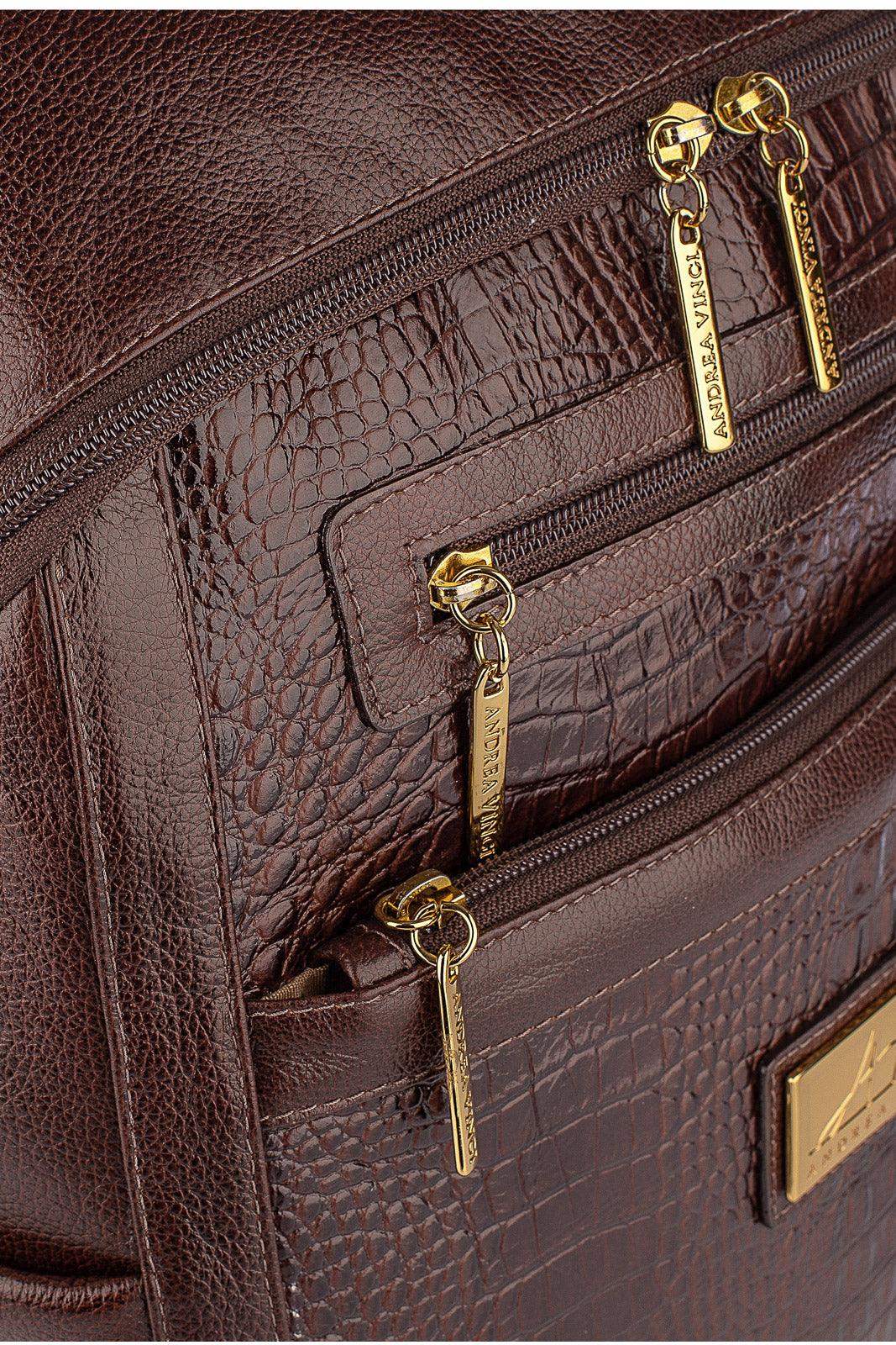 Mochila grande de couro croco Marcela - Enluaze