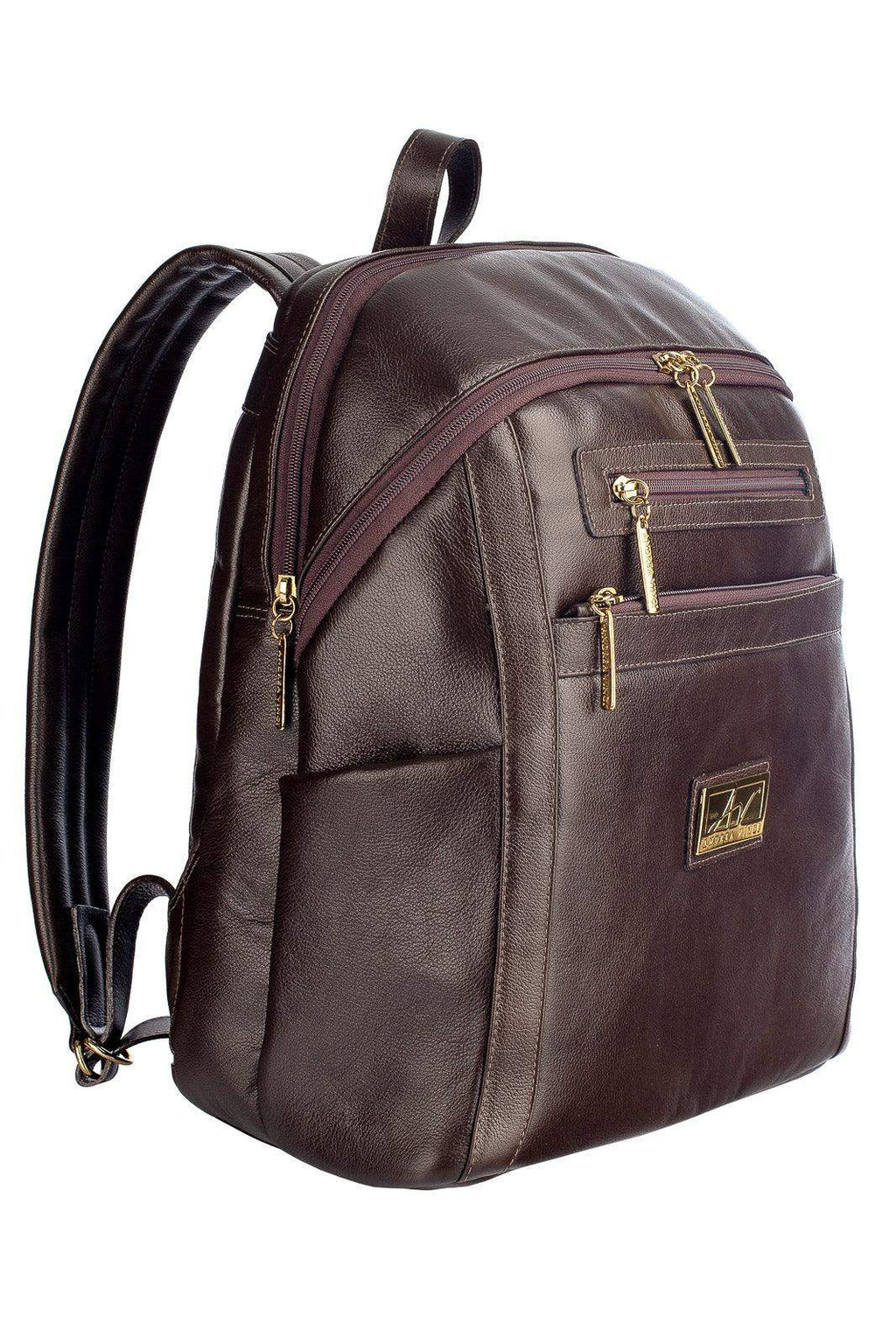 Mochila grande de couro liso Marcela - Enluaze