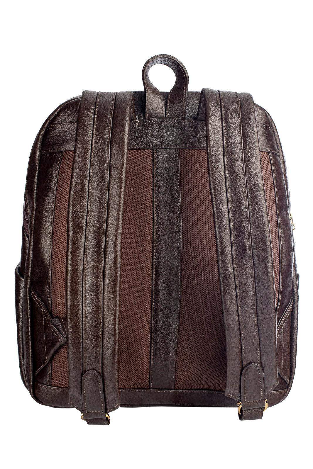 Mochila grande de couro liso Marcela - Enluaze