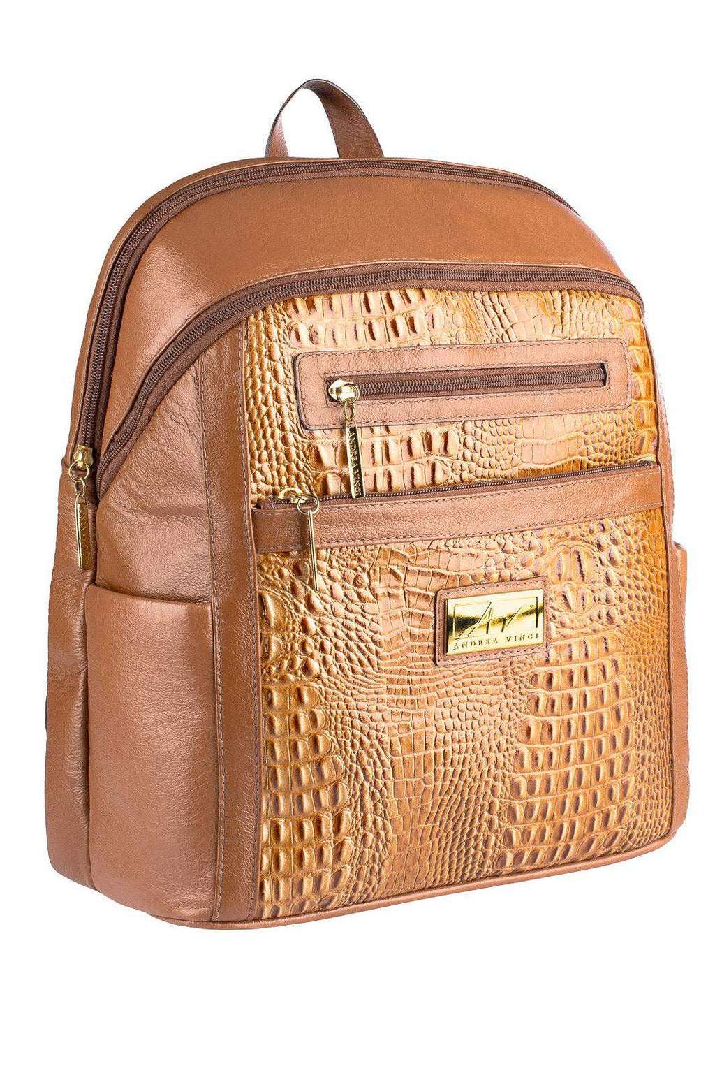 Mochila grande de couro croco Marcela - Enluaze