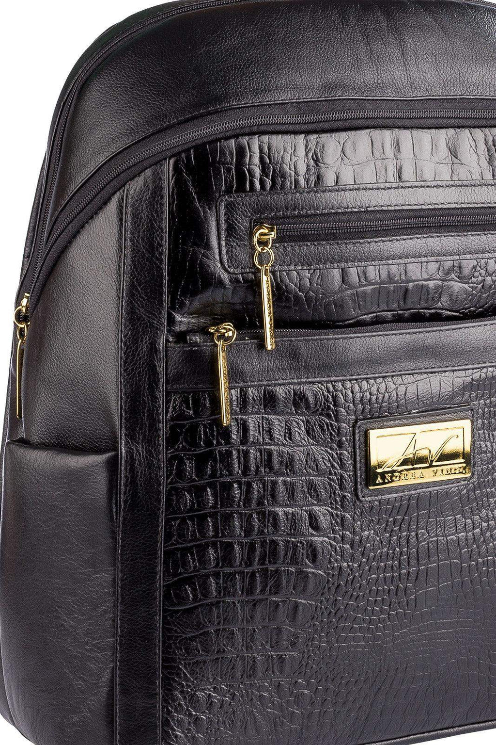 Mochila grande de couro croco Marcela - Enluaze