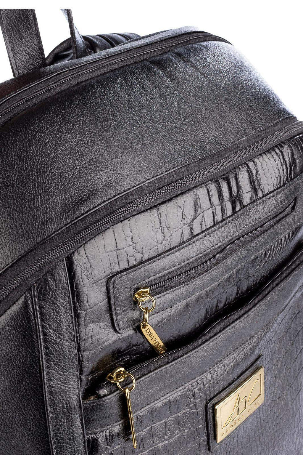 Mochila grande de couro croco Marcela - Enluaze