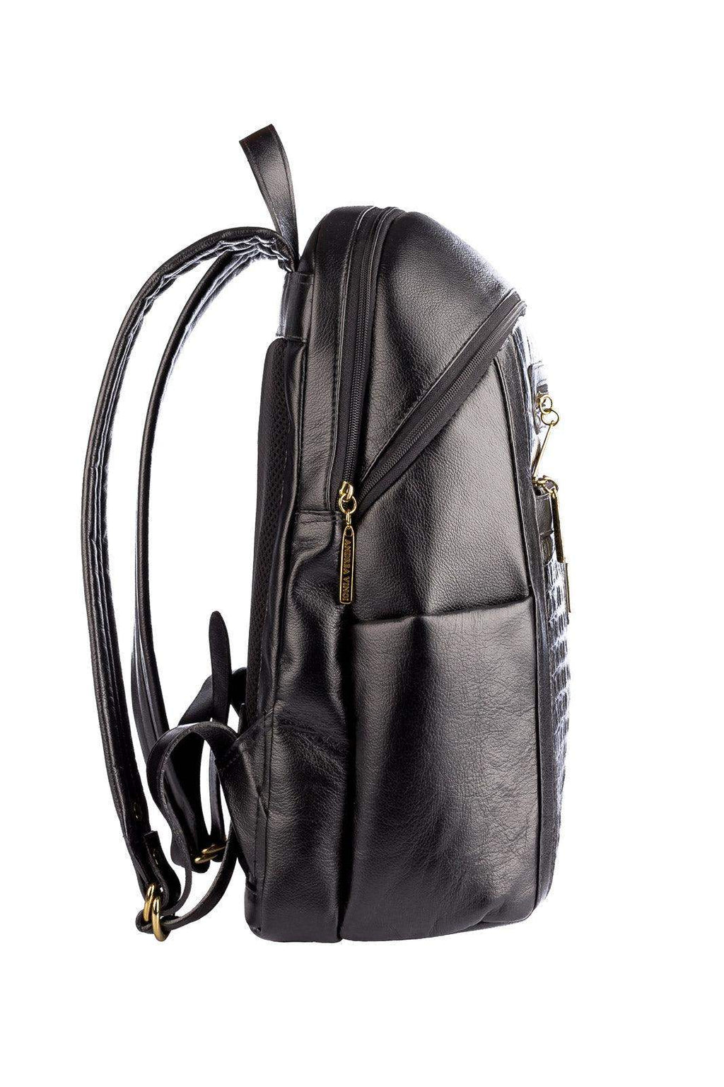 Mochila grande de couro croco Marcela - Enluaze