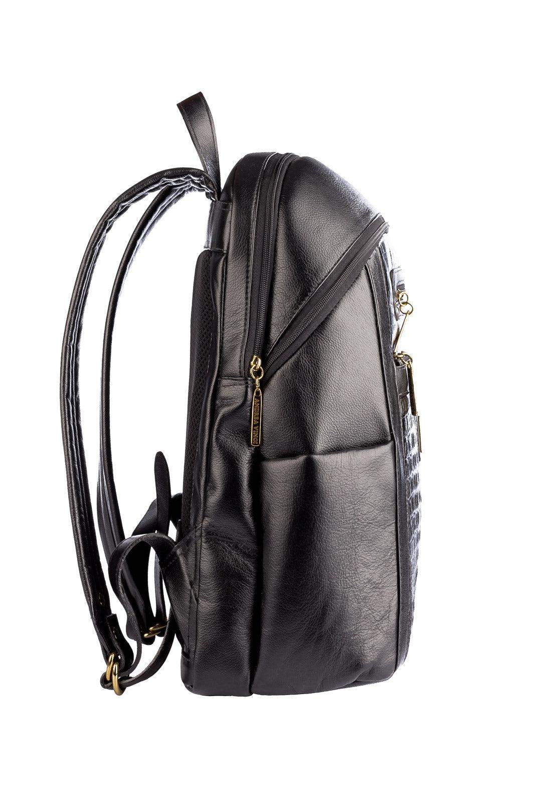 Mochila grande de couro croco Marcela - Enluaze