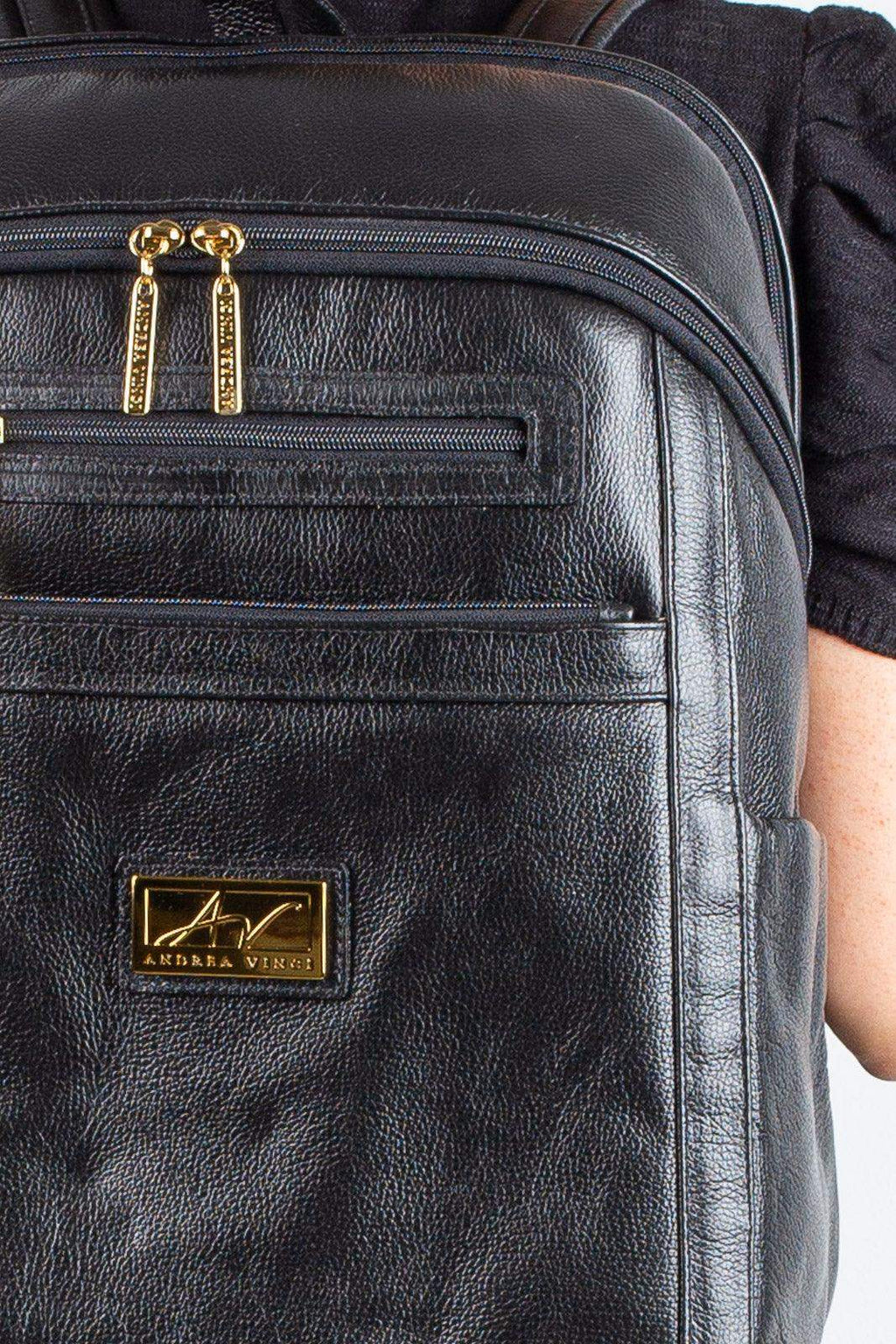 Mochila grande de couro liso Marcela - Enluaze