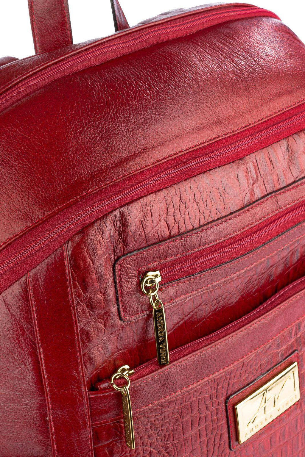 Mochila grande de couro croco Marcela - Enluaze