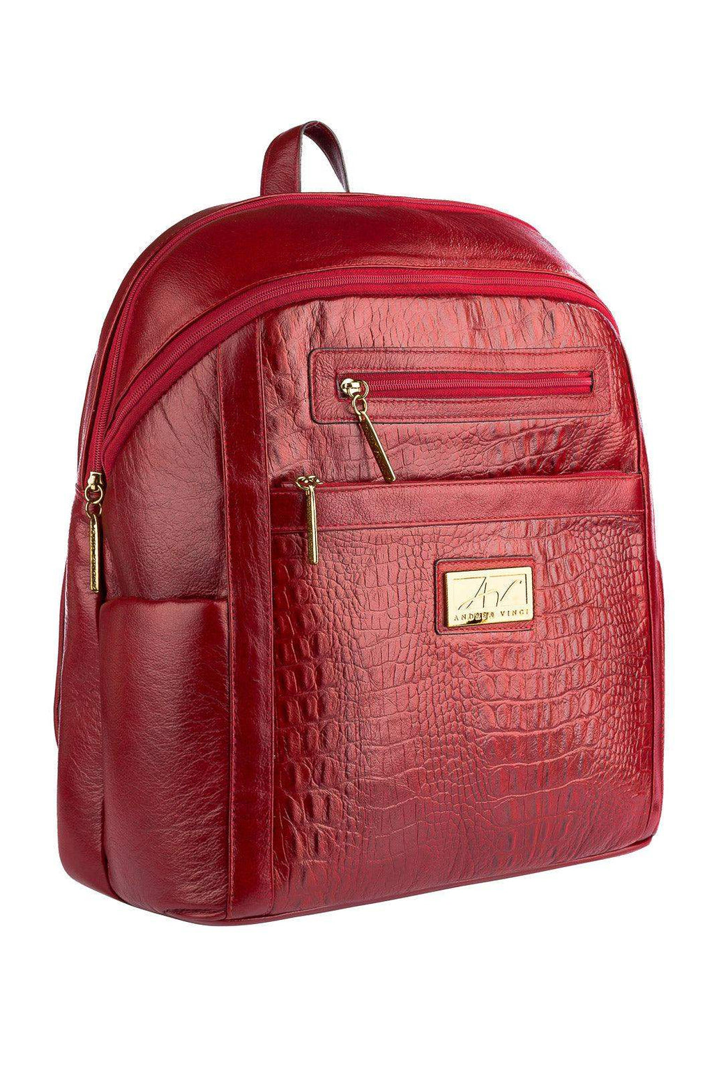 Mochila grande de couro croco Marcela - Enluaze