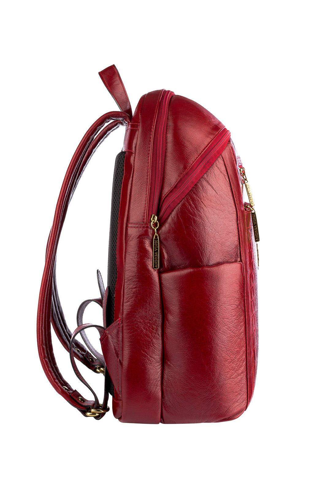 Mochila grande de couro croco Marcela - Enluaze