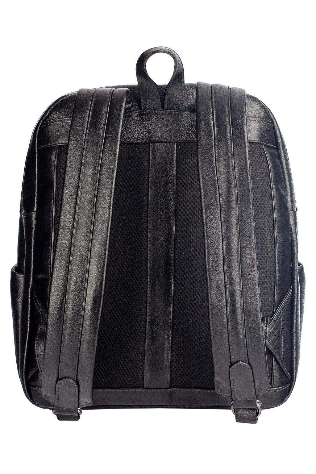 Mochila grande de couro metais croco grafite Marcela - Enluaze