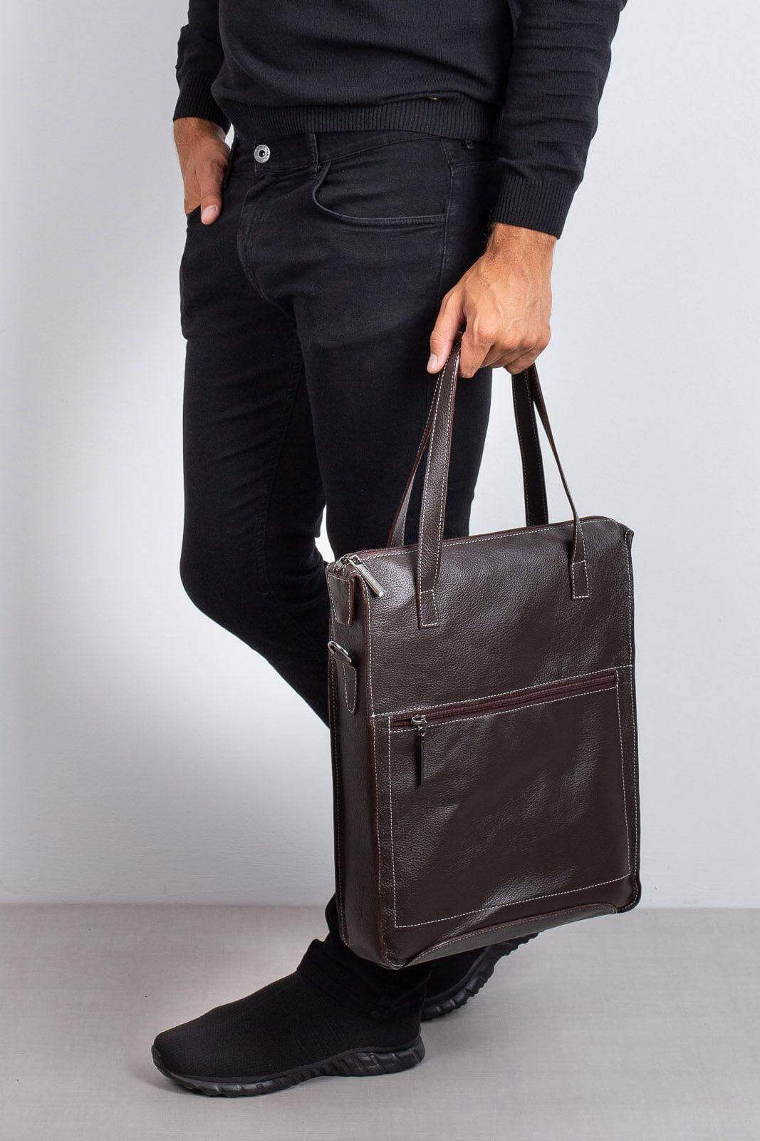 Bolsa/Pasta para notebook em couro Sandro - Enluaze