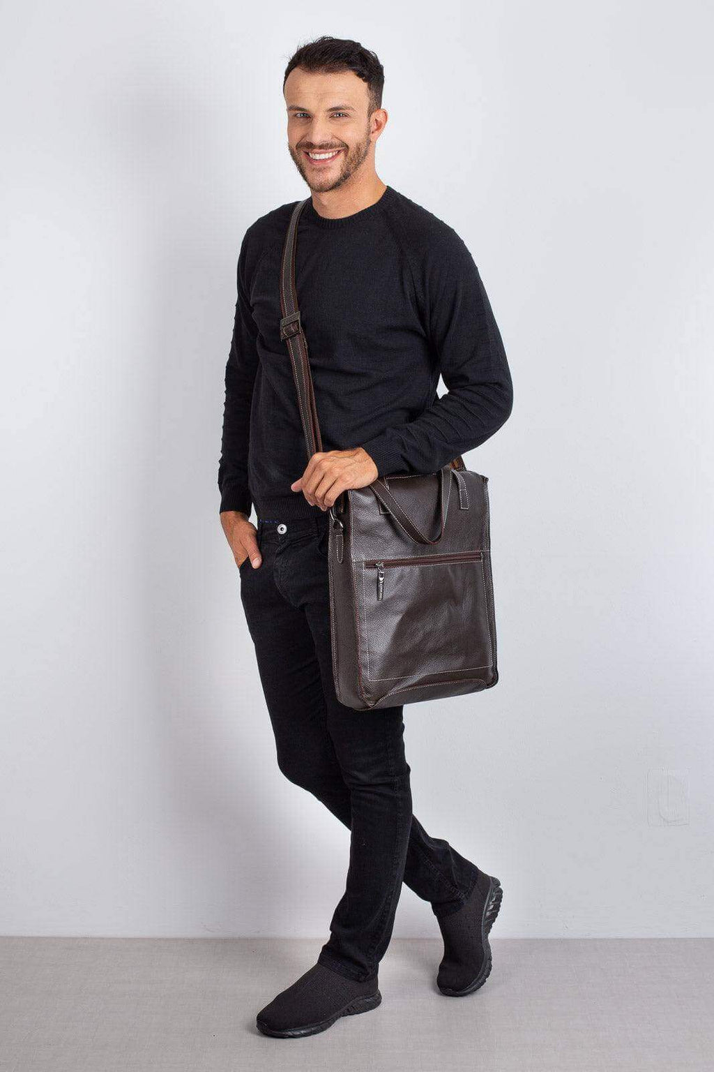 Bolsa/Pasta para notebook em couro Sandro - Enluaze