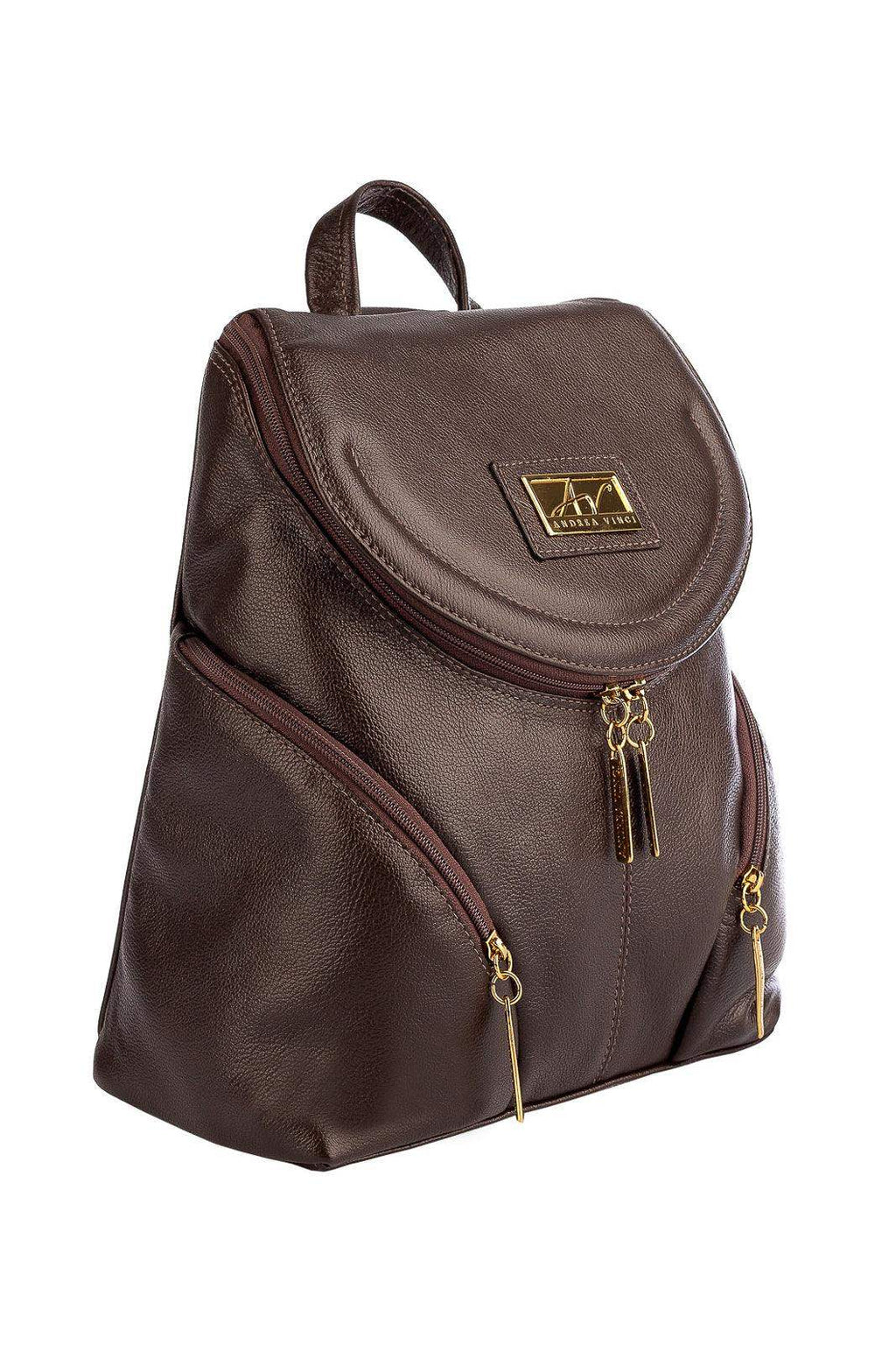 Mochila pequena de couro liso Cecília - Enluaze