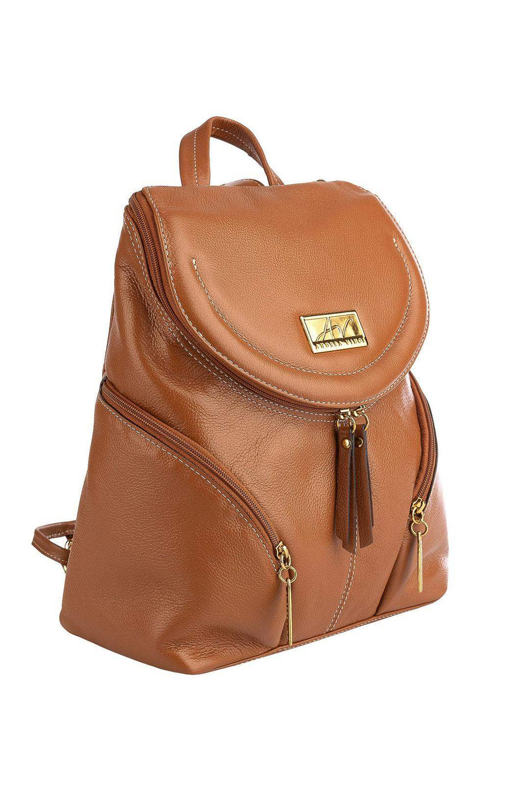 Mochila pequena de couro liso Cecília - Enluaze