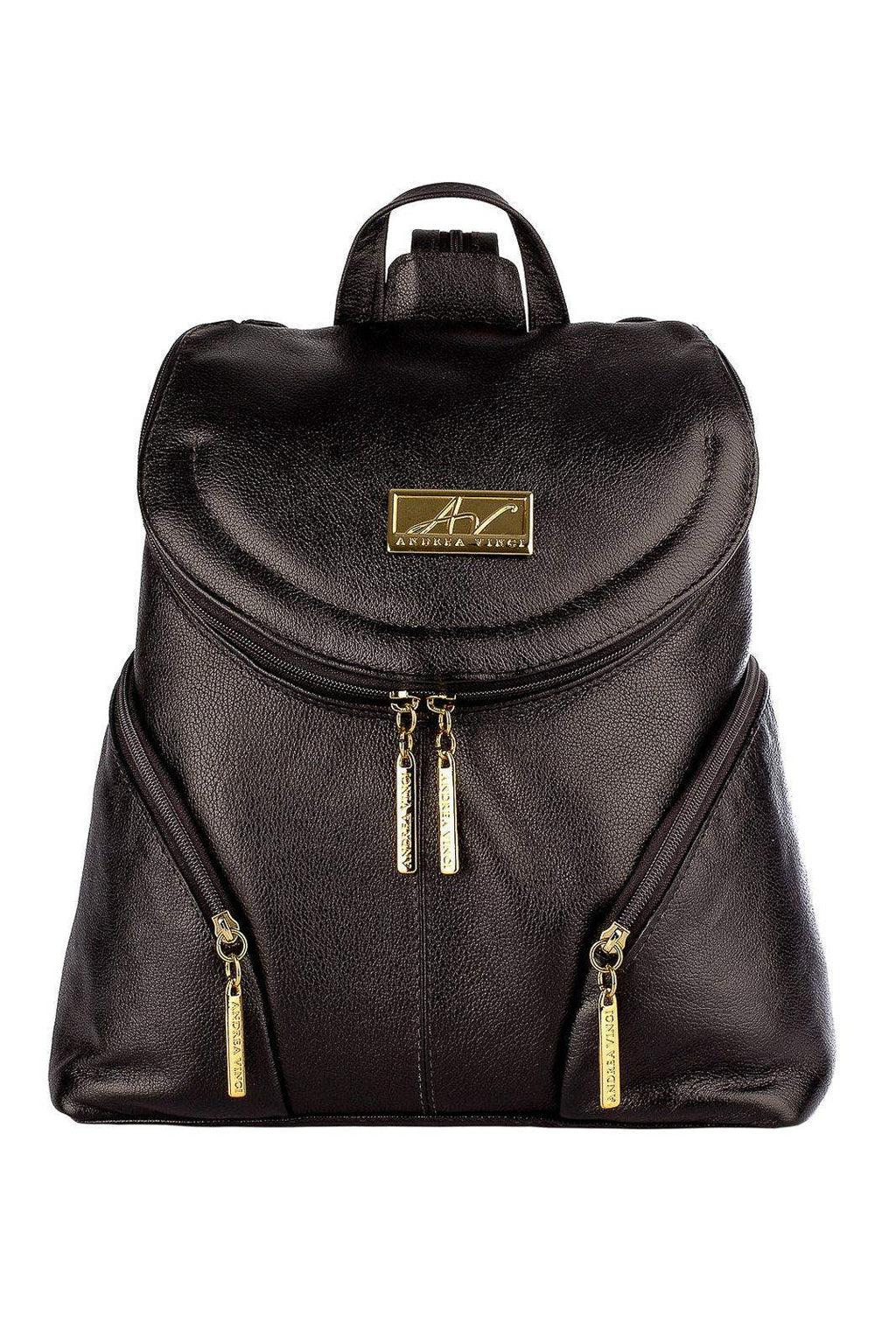 Mochila pequena de couro liso Cecília - Enluaze