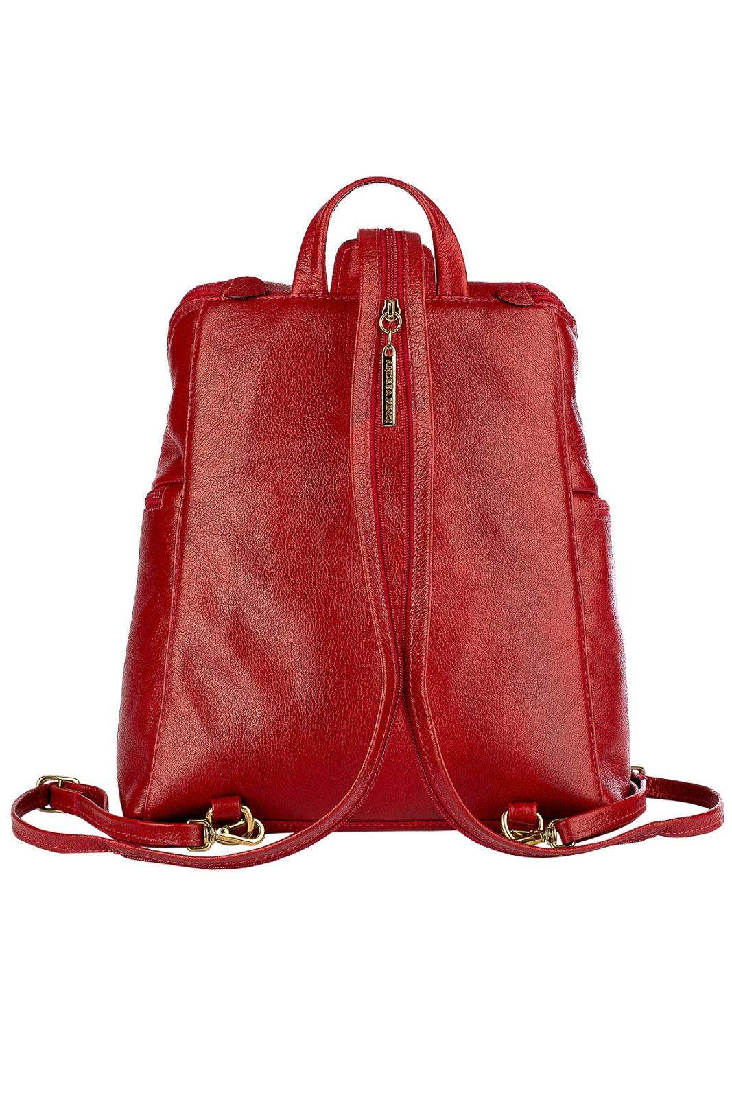 Mochila pequena de couro liso Cecília - Enluaze