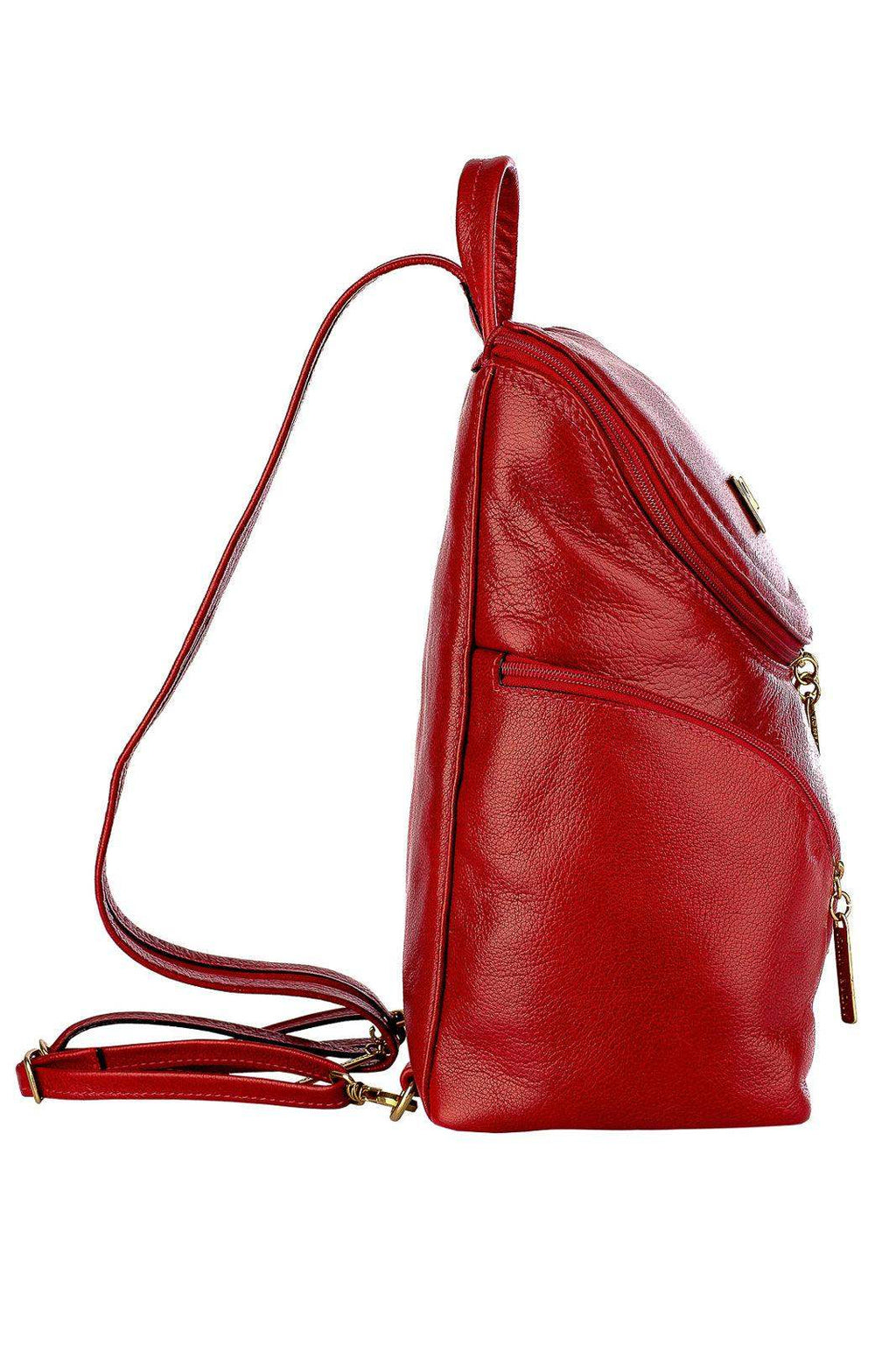 Mochila pequena de couro liso Cecília - Enluaze