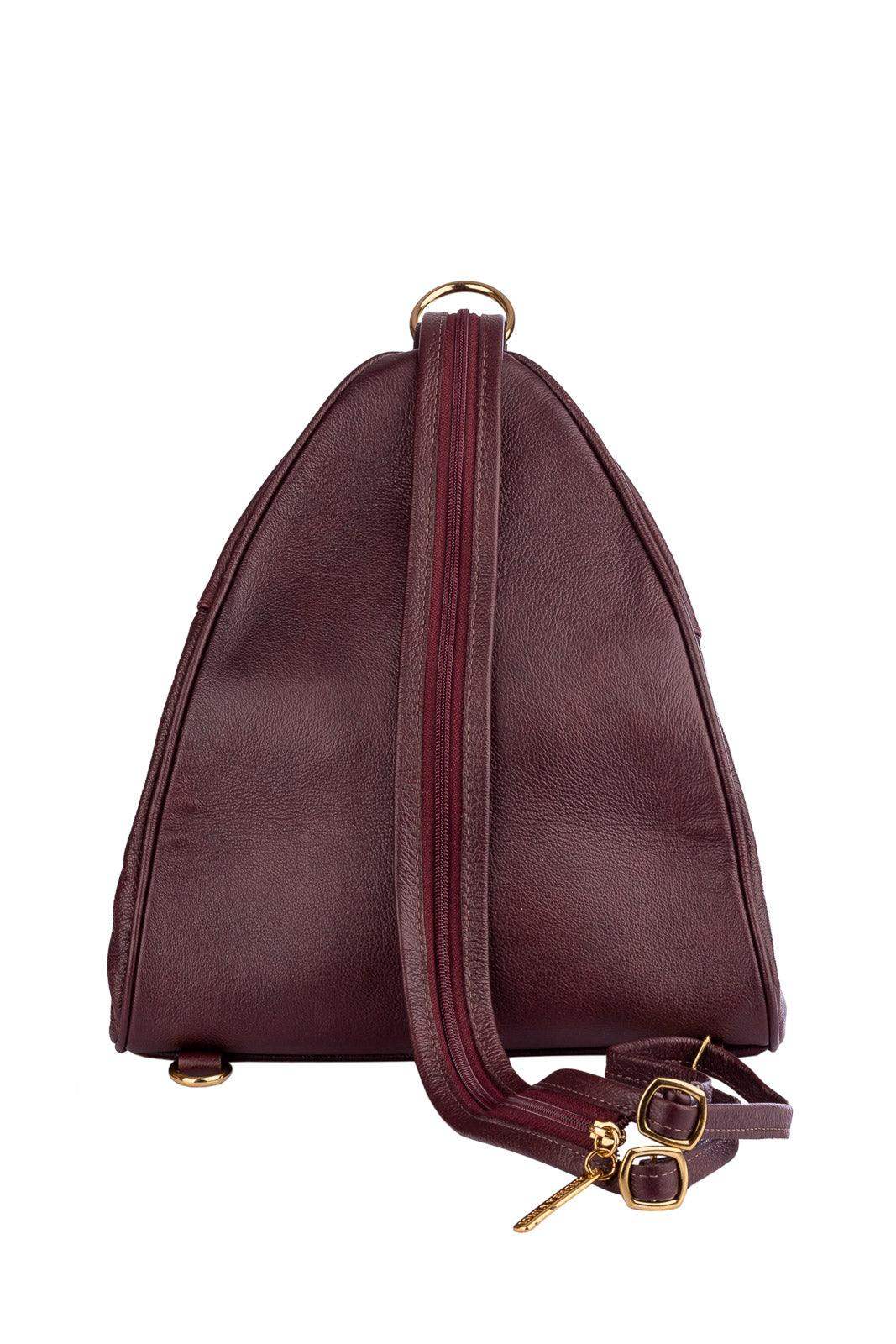 Mochila de couro liso 2 em 1 Malu - Enluaze