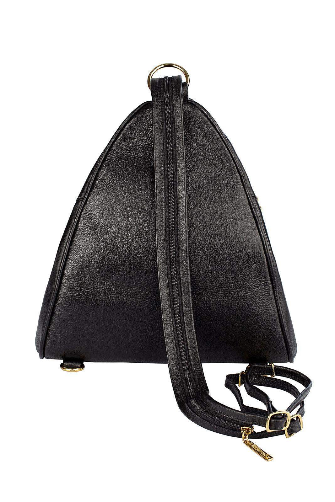 Mochila de couro liso 2 em 1 Malu - Enluaze