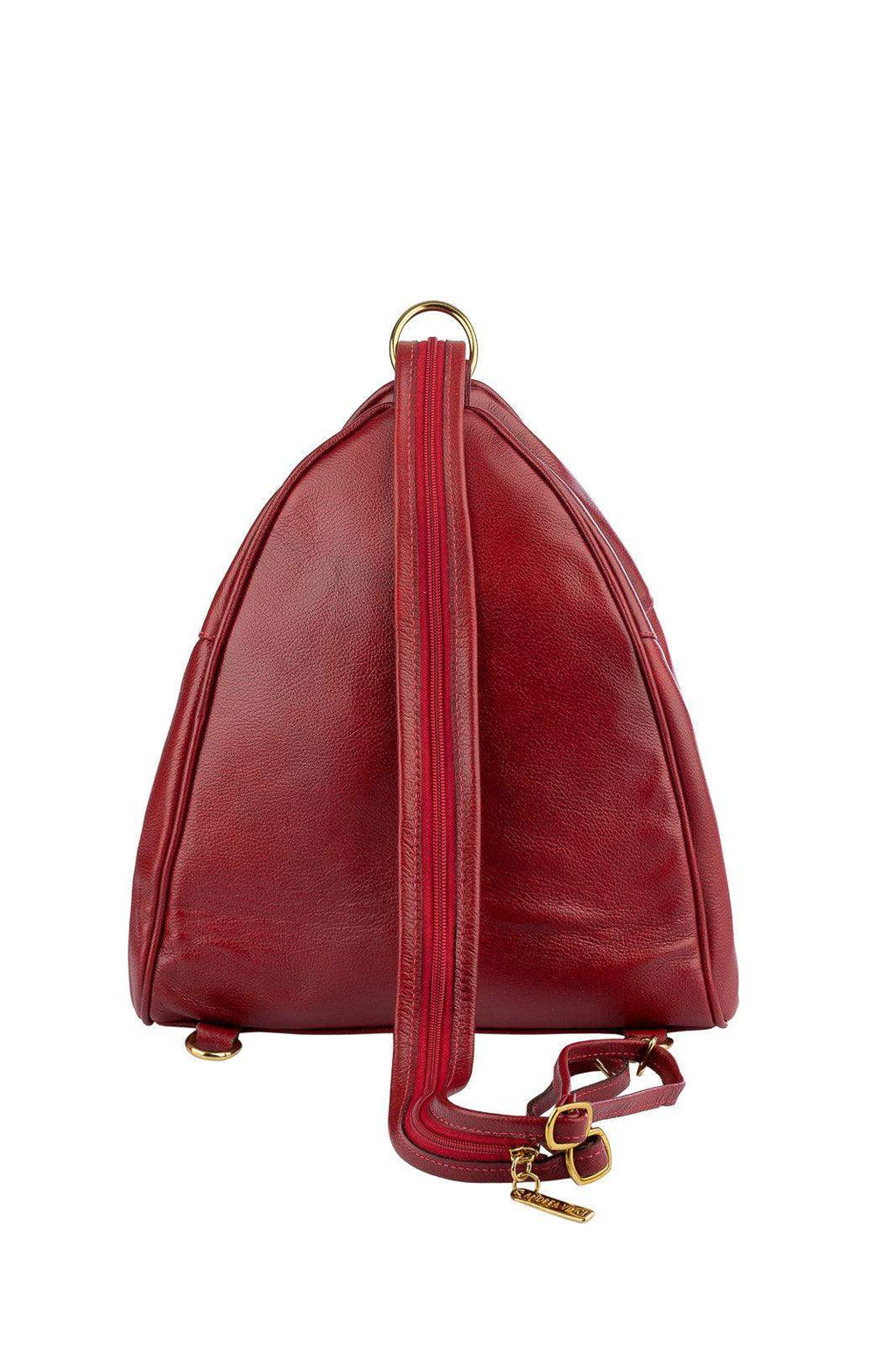 Mochila de couro liso 2 em 1 Malu - Enluaze