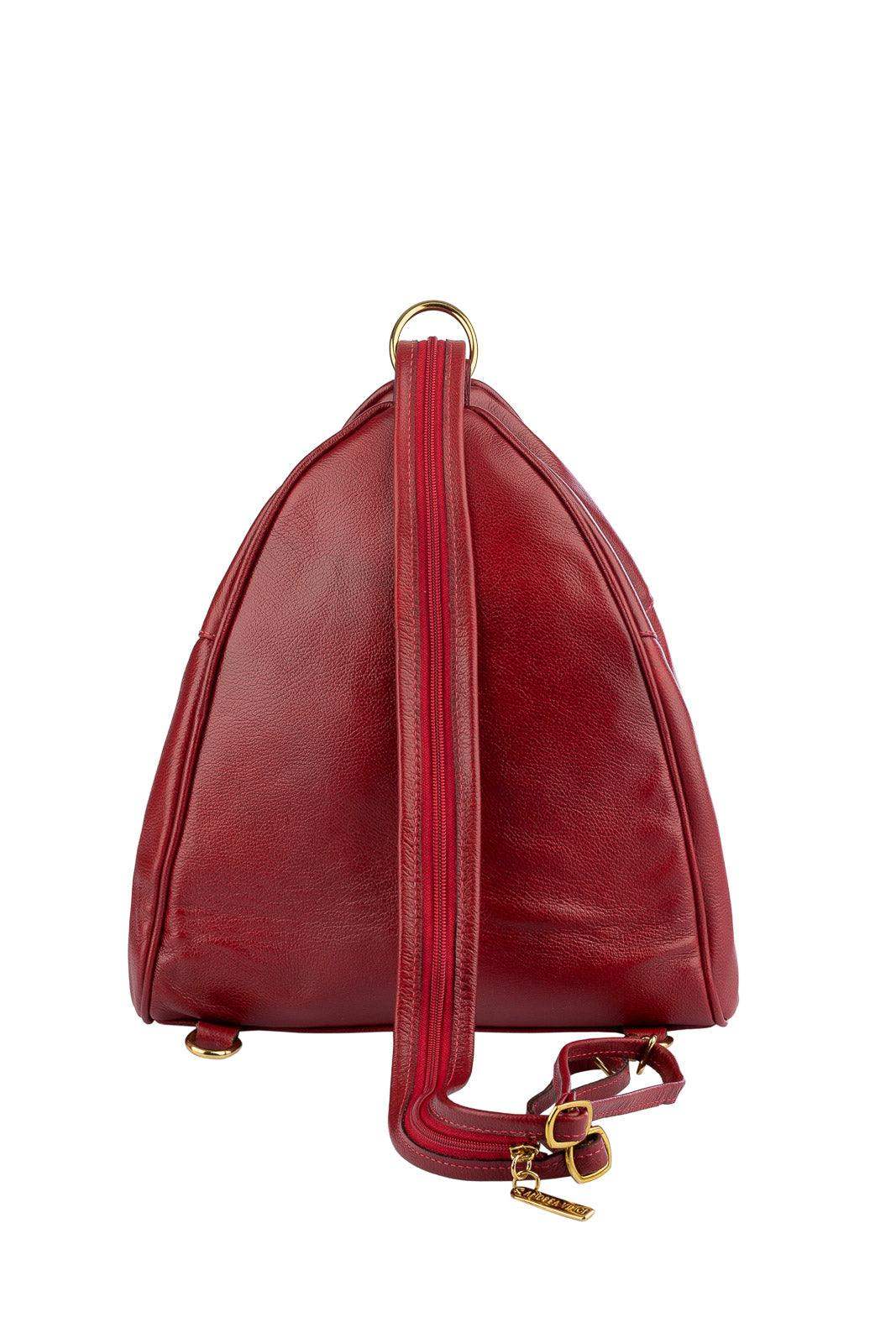 Mochila de couro liso 2 em 1 Malu - Enluaze
