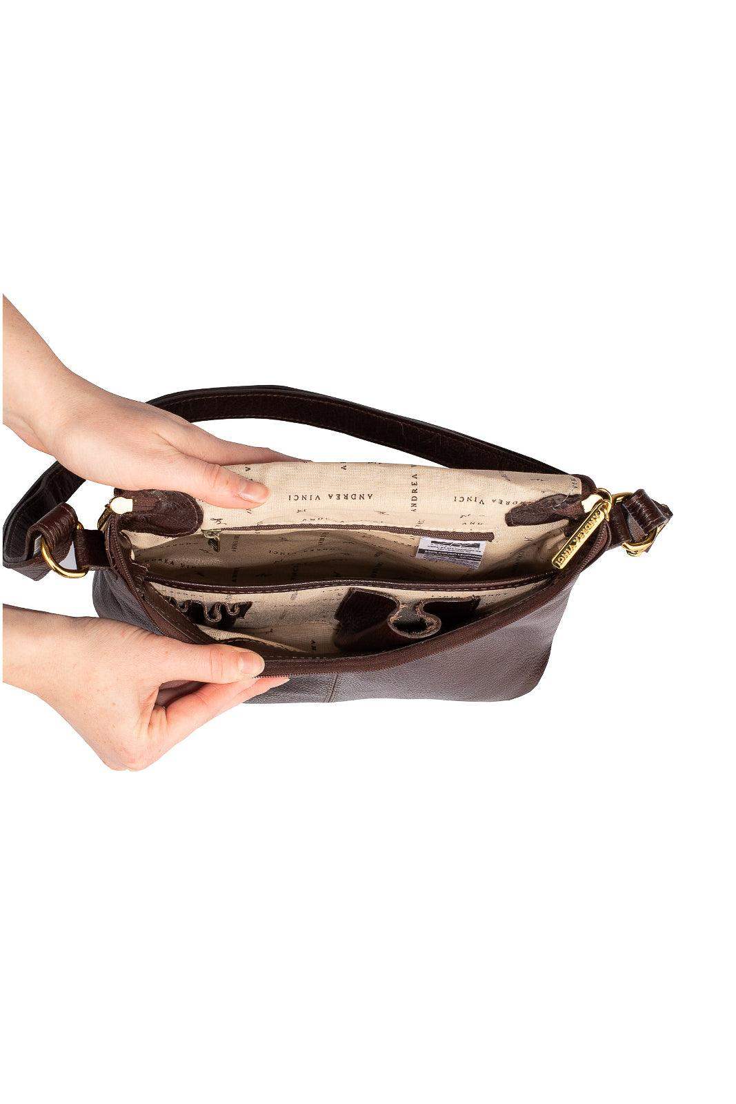 Bolsa tiracolo de couro liso Tereza - Enluaze