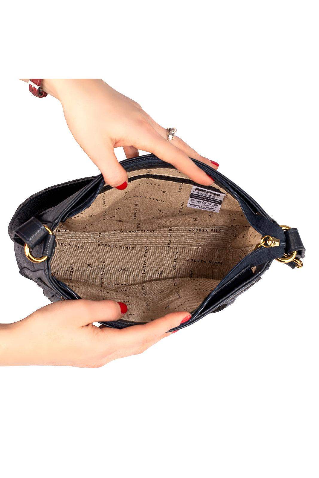 Bolsa tiracolo em couro liso Thais - Enluaze