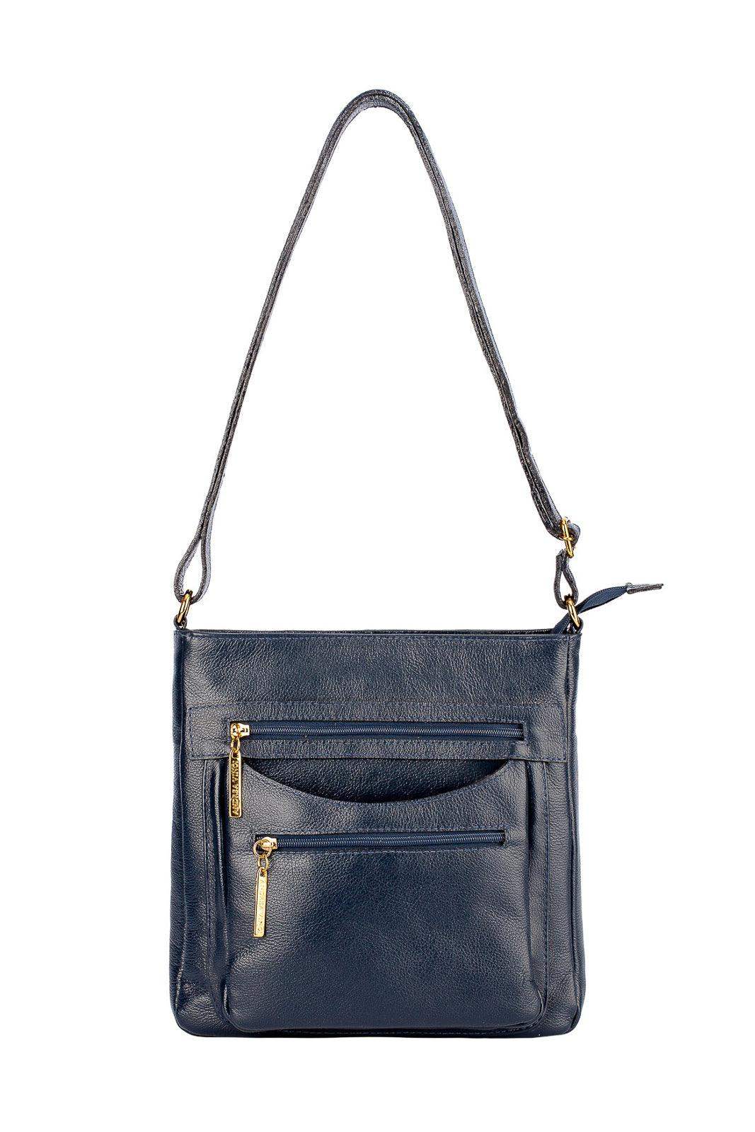 Bolsa tiracolo em couro liso Thais - Enluaze