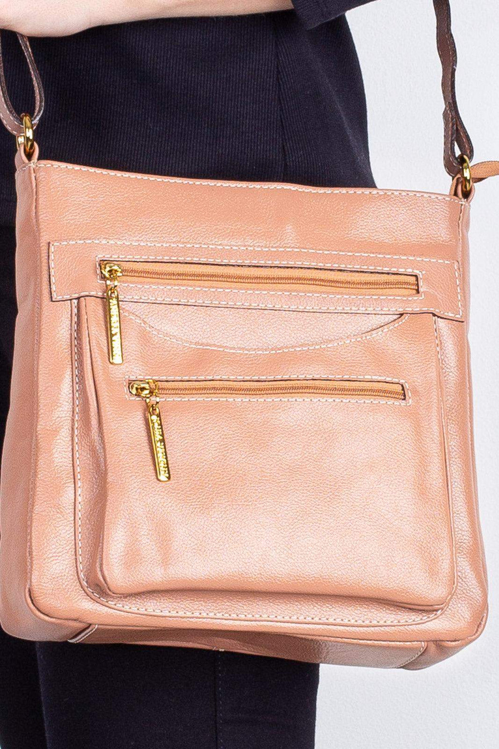 Bolsa tiracolo em couro liso Thais - Enluaze