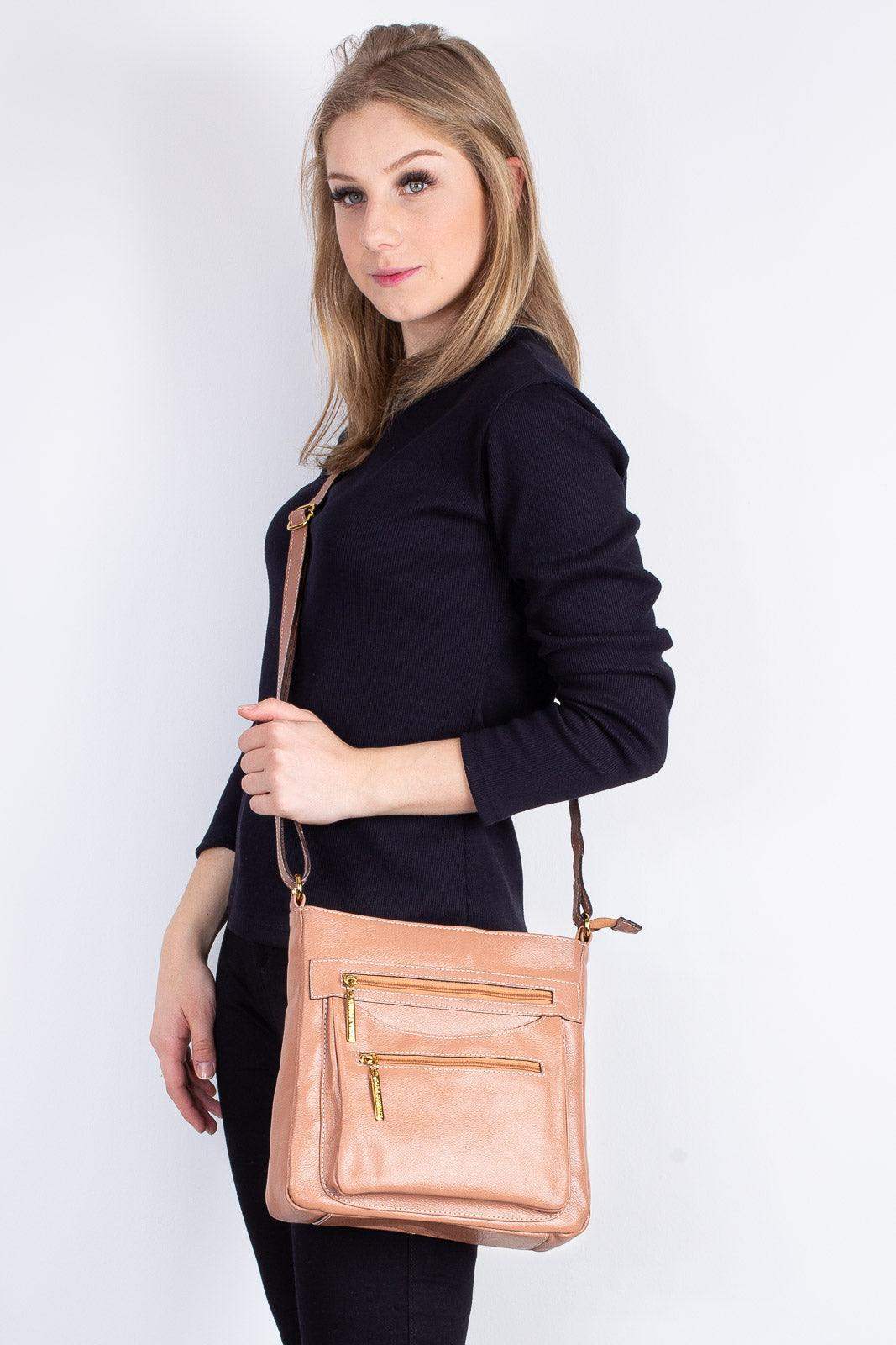 Bolsa tiracolo em couro liso Thais - Enluaze