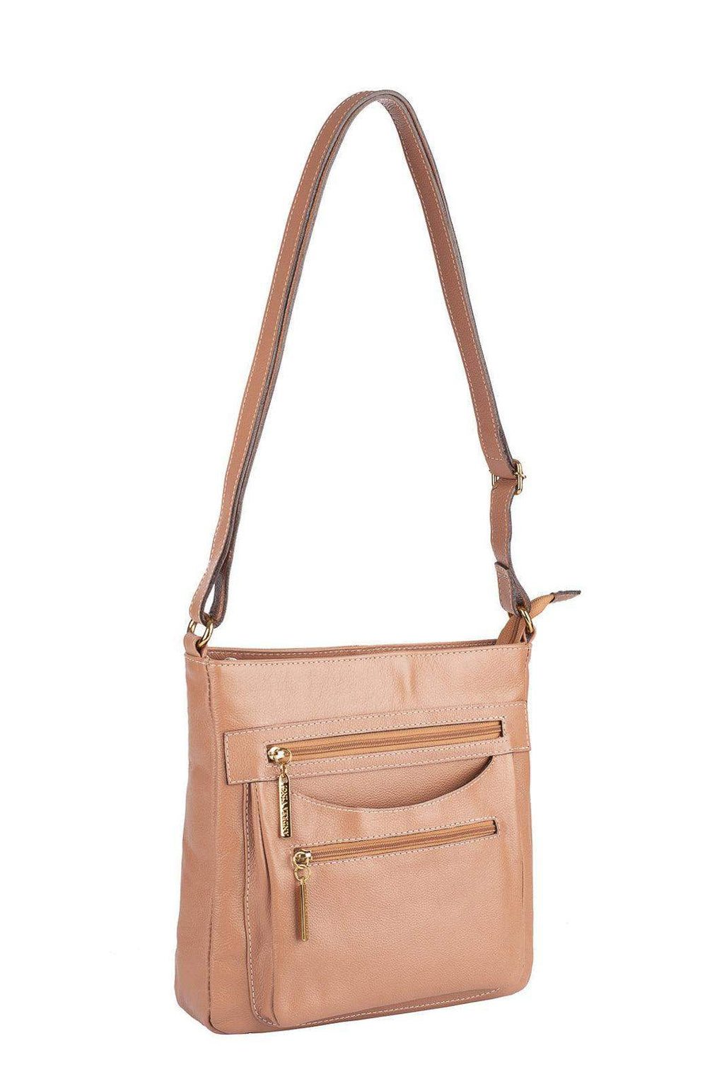 Bolsa tiracolo em couro liso Thais - Enluaze