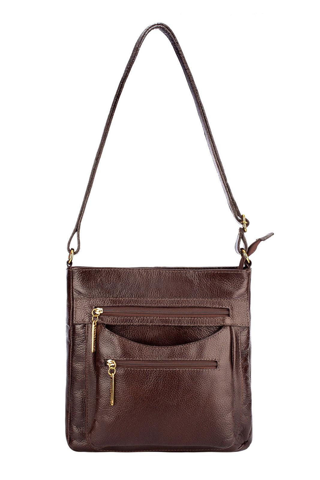 Bolsa tiracolo em couro liso Thais - Enluaze