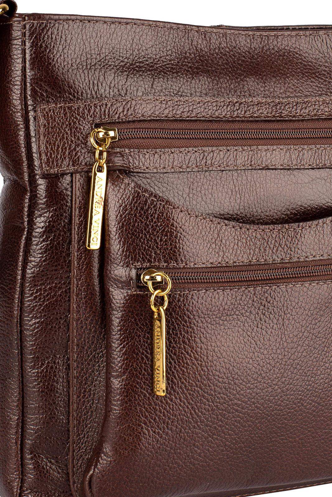 Bolsa tiracolo em couro liso Thais - Enluaze