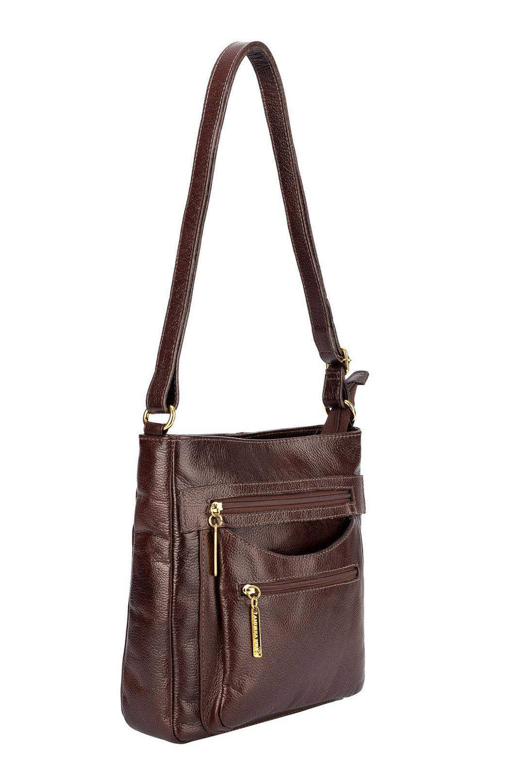 Bolsa tiracolo em couro liso Thais - Enluaze