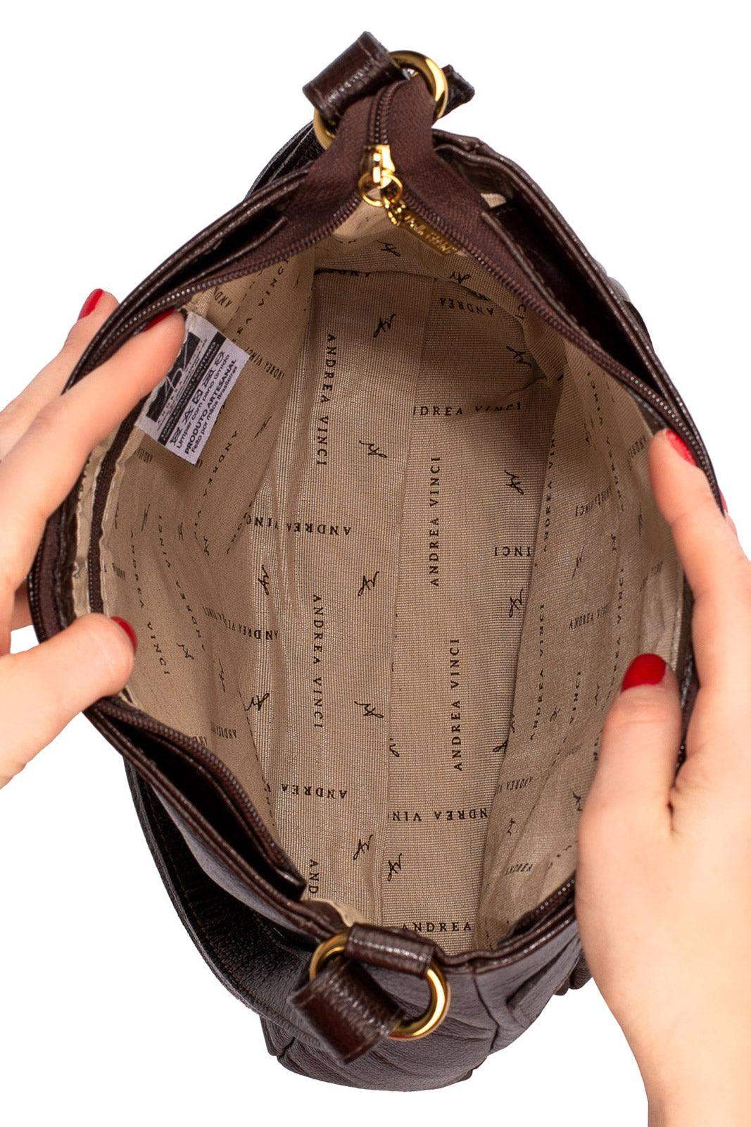 Bolsa tiracolo em couro liso Thais - Enluaze