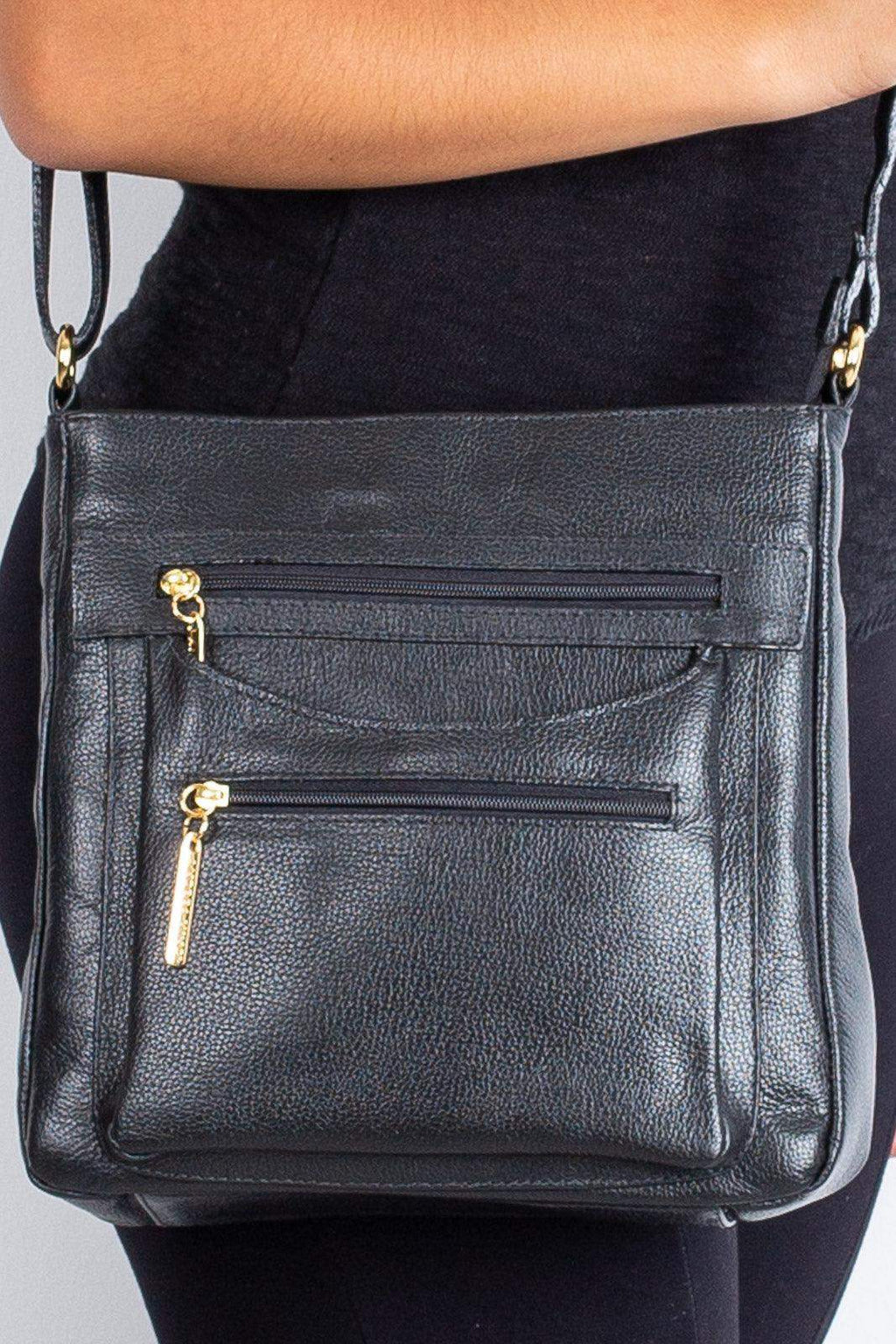 Bolsa tiracolo em couro liso Thais - Enluaze