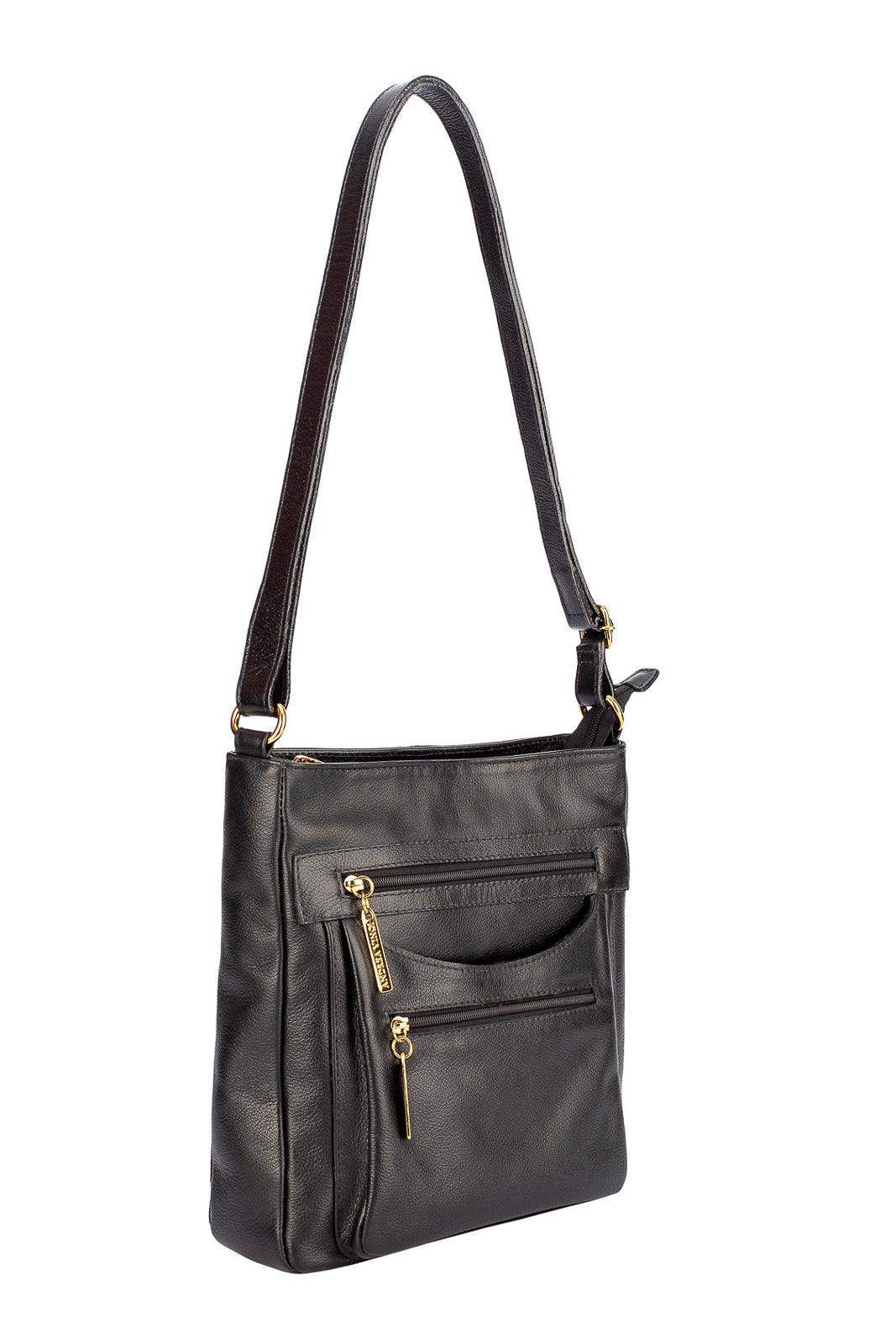 Bolsa tiracolo em couro liso Thais - Enluaze