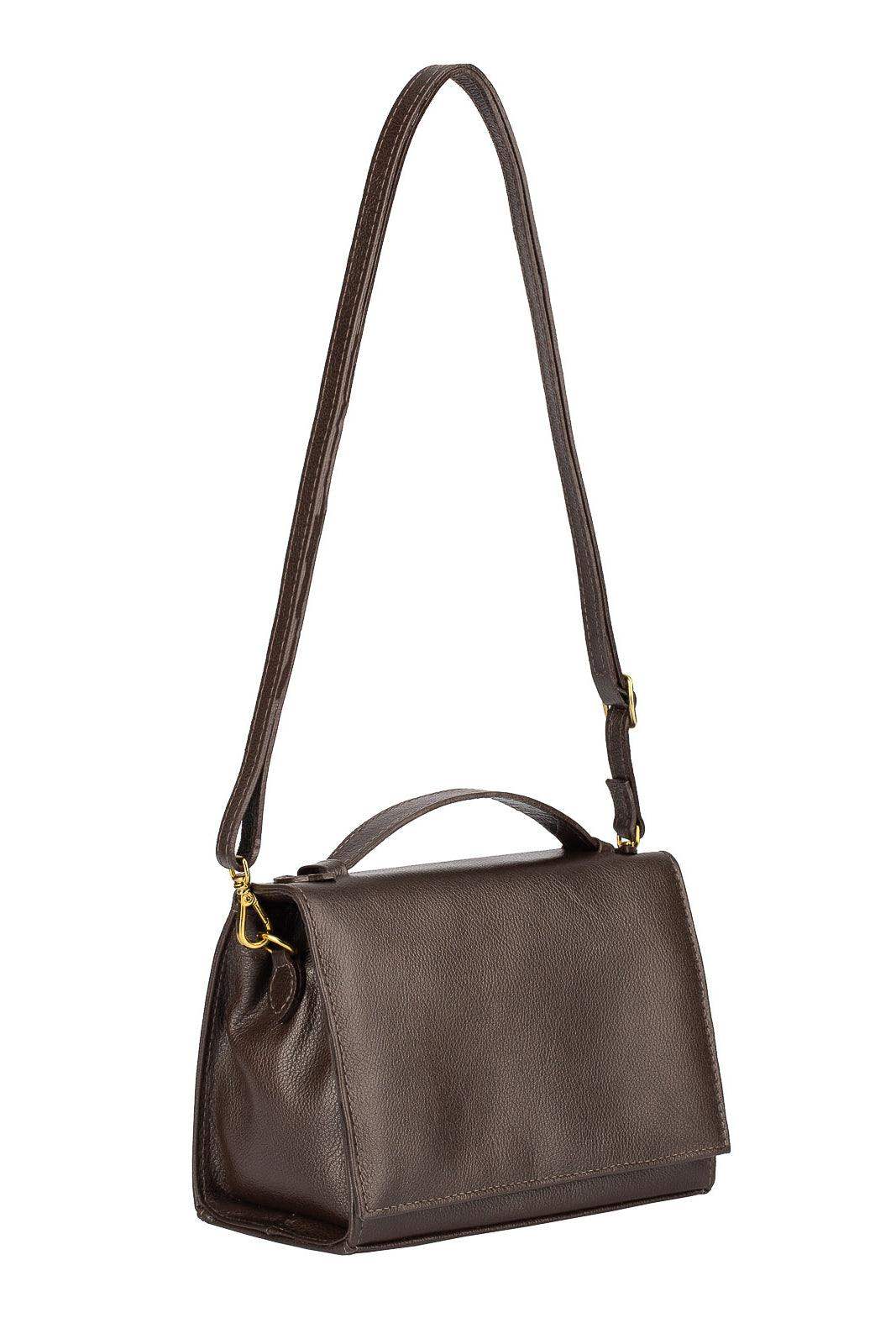 Bolsa pequena transversal de couro liso Deise - Enluaze