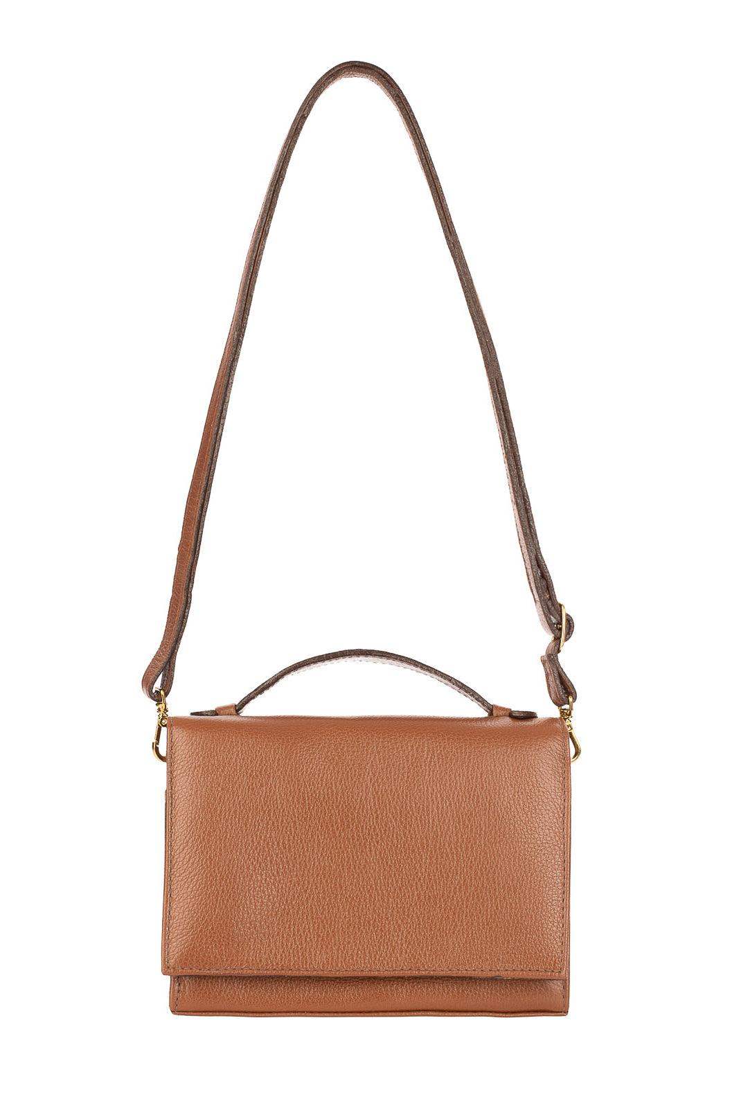 Bolsa pequena transversal de couro liso Deise - Enluaze