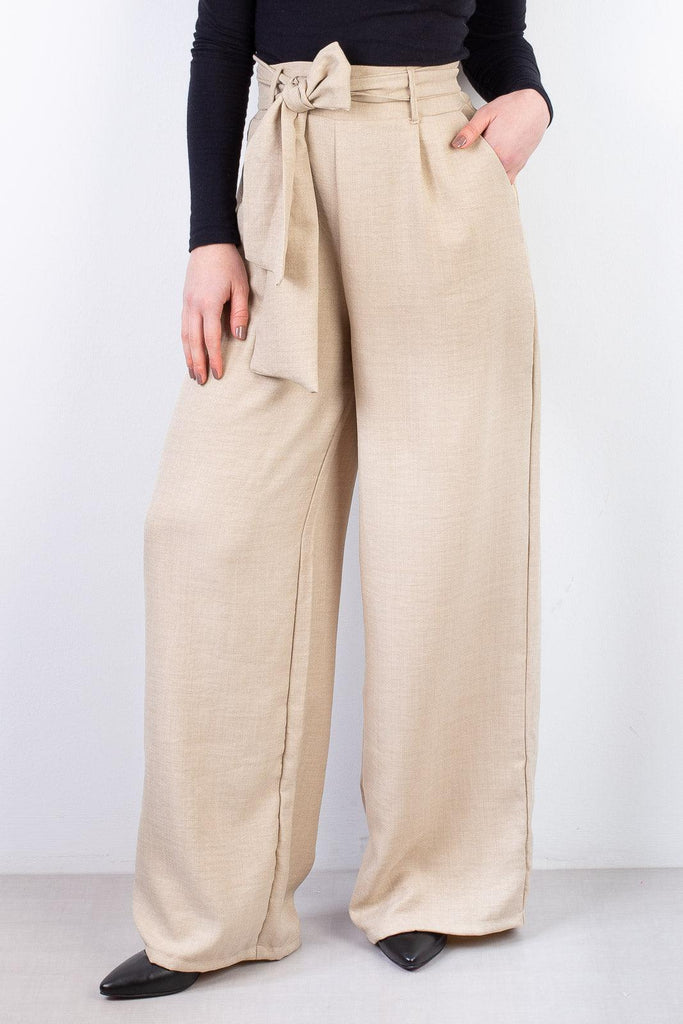 Calça feminina pantalona com cinto 310039 - Enluaze - Acessórios em Couro e Malhas