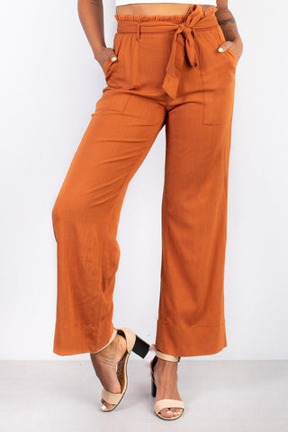 Calça feminina pantalona com cinto 32122 - Enluaze